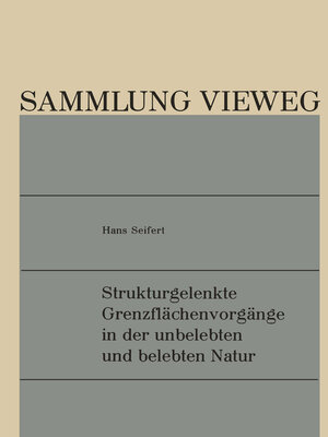 cover image of Strukturgelenkte Grenzflächenvorgänge in der unbelebten und belebten Natur
